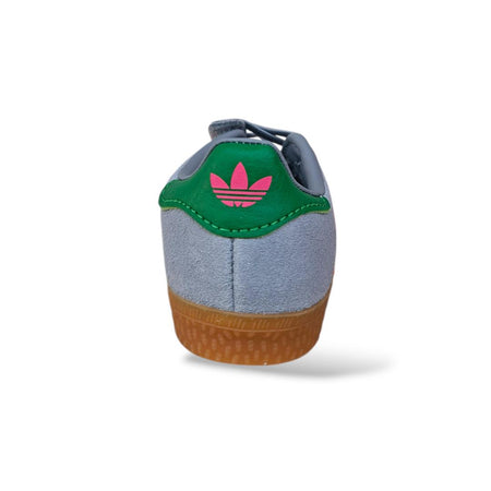 Adidas-Gazelle-Kids-kers-IH6477-grigio-fuxia-verde-bambina-vista-laterale-velcro-Scarpetteria-Gica-Trani