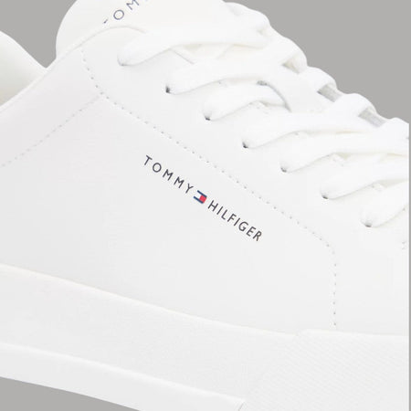 Sneakers in Pelle Bianche Scarpe Tommy Hilfiger con Dettaglio Beige