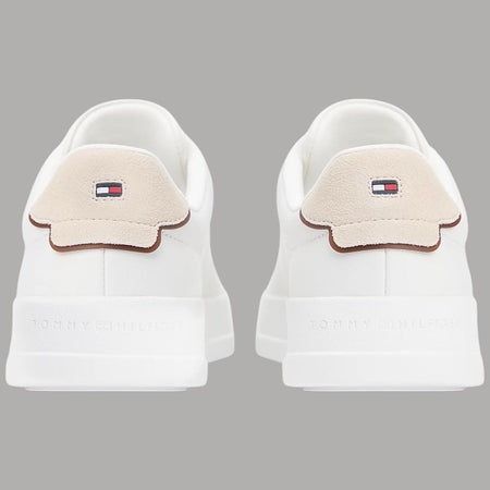 Sneakers in Pelle Bianche Scarpe Tommy Hilfiger con Dettaglio Beige