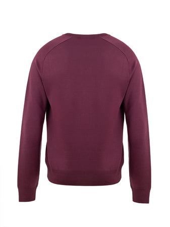 Tom Ford Maglione V-Neck in Seta Viola da uomo