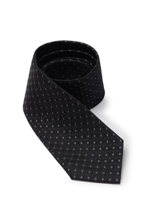 Dolce & Gabbana Cravatta con stampa geometrica in seta da uomo