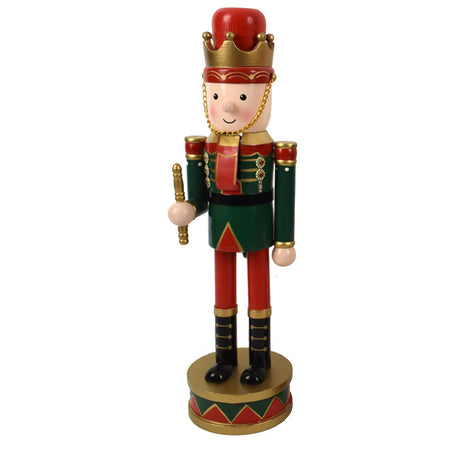 Soldatino schiaccianoci natalizio con bocca in movimento h 36 cm