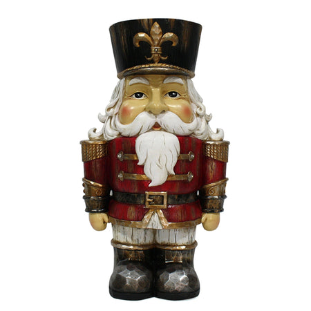 Statuetta decorativa in poliresina Soldatino schiaccianoci con led h 46 cm