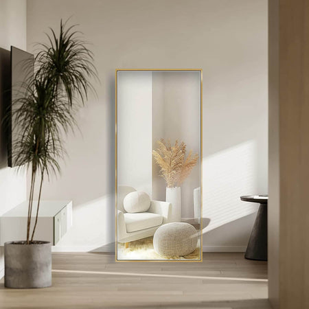 Specchio Figura Intera Da Terra Con Profili Dorati 165x55 - Shopbagno.it