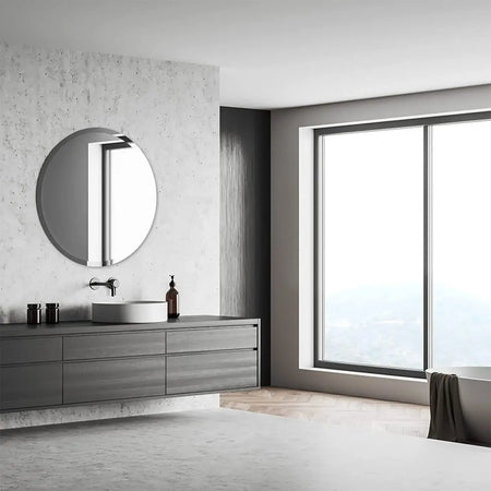 Specchio Semplice Rotondo Con Bordi Smussati - Shopbagno.it
