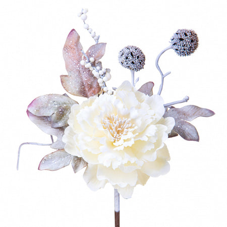 Spillone "Peonia" chiudi pacco per Alberi e Ghirlande natalizie h 23 cm