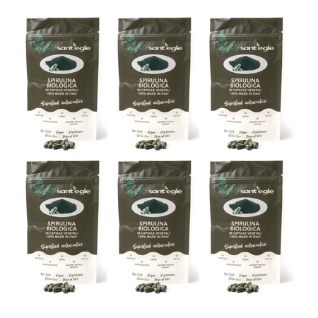 Spirulina biologica, 200 capsule da 500 mg