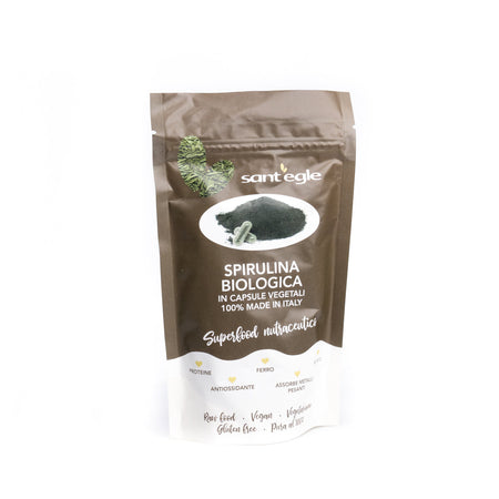 Spirulina biologica, 300 capsule da 360 gr