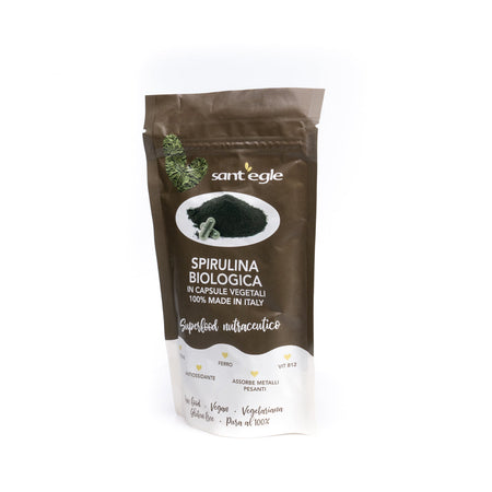 Spirulina biologica, 300 capsule da 360 gr