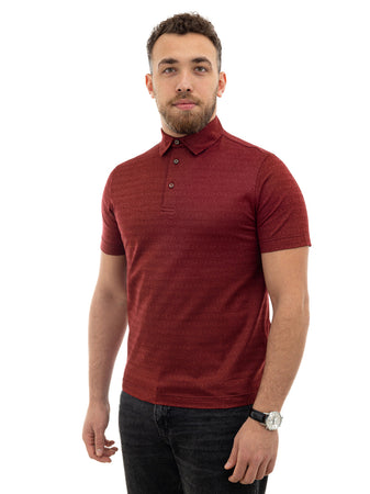 CANALI Polo Canali burgundy manica corta da uomo