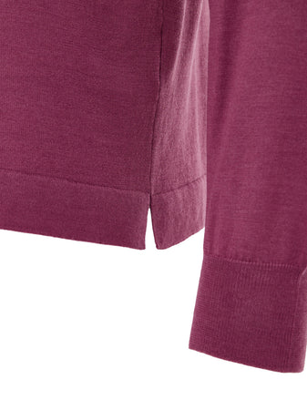 Gran Sasso Maglia Girocollo in Lana Viola da uomo