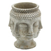 Statua decorativa Buddha vaso testa da giardino e veranda in cemento h 25
