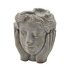 Statua decorativa Faces testa con vaso da giardino per veranda in Cemento