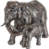 Statua decorativa coppia di elefanti in resina per arredo soggiorno h 24 cm