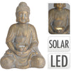 Statua decorativa in poli resina Buddha in meditazione con luce solare per esterno
