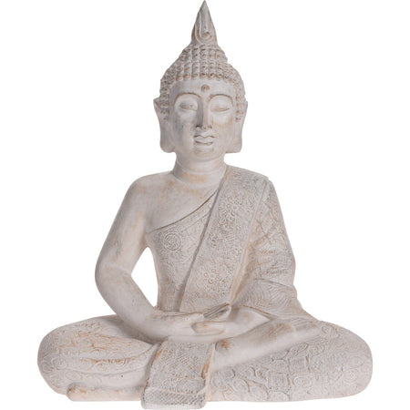 Statua decorativa in poli resina "Buddha in meditazione" per veranda e giardino