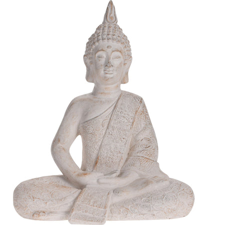 Statua decorativa in poli resina "Buddha in meditazione" per veranda e giardino