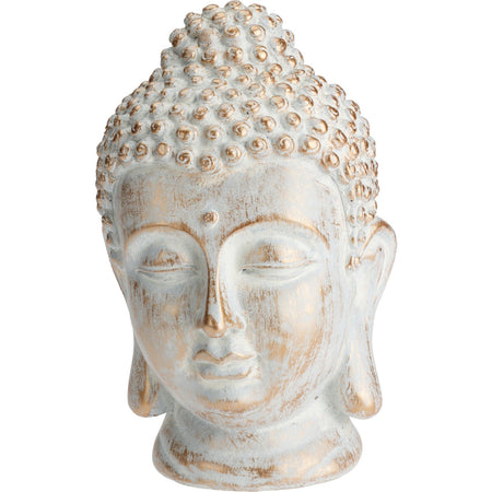 Statua decorativa in poliresina Testa "Buddha" per veranda e giardino h 23 cm
