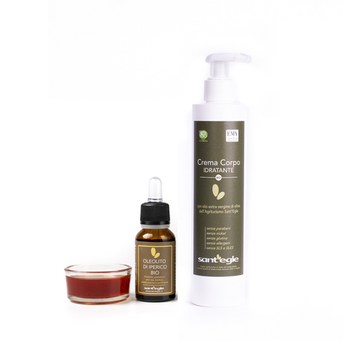 Kit Rossa come un Peperone, con olio di iperico e crema corpo bio