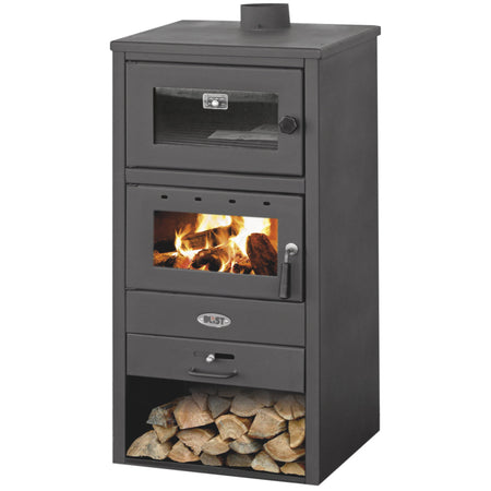 Stufa a legna blist br con forno potenza termica 12 kw 140m3 colore nero opaco antracite