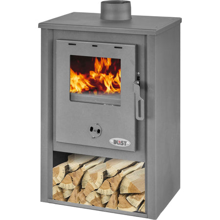 Stufa a legna con vano portalegna blist b1 potenza termica 9 kw 100 m3 colore antracite
