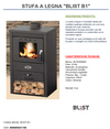 Stufa a legna con vano portalegna blist b1 potenza termica 9 kw 100 m3 colore antracite