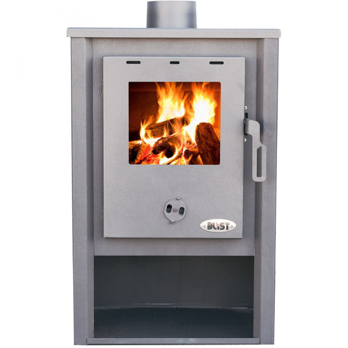 Stufa a legna con vano portalegna blist b1 potenza termica 9 kw 100 m3 colore antracite