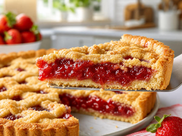 Crostata arigianale con marmellata di fragola