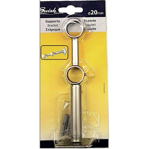 SWISH - SUPPORTO PER TENDA A DOPPIA ISTALLAZIONE Ø20MM - COLORE NICKEL SATINATO