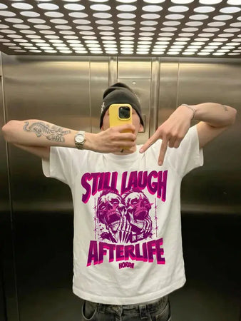 T-Shirt Bianca 220gr Oversize Cotone Made Italy AfterLife