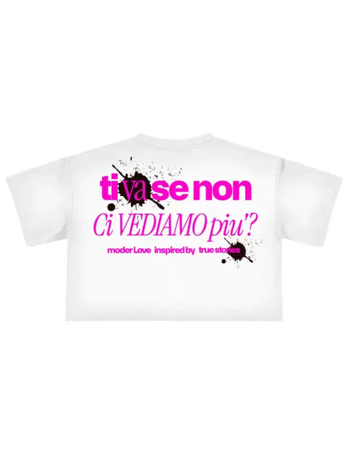 T-Shirt Cropped Donna Made in Italy Intention - 100% Cotone 180g