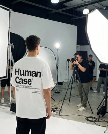 T-Shirt Human Case Boxy Fit Oversize 100% Cotone Made in Italy Horda Brand