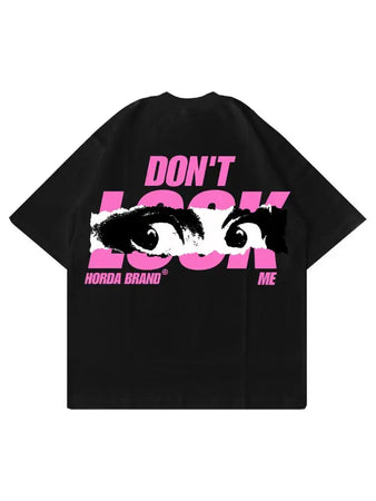 T-Shirt Nera 100% Cotone Made in Italy Don't Look