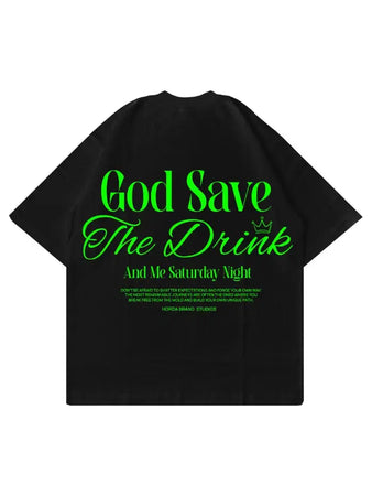 T-Shirt Nera 100% Cotone Made in Italy Save Me