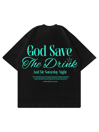 T-Shirt Nera 100% Cotone Made in Italy Save Me