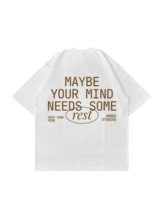 T-Shirt Bianca Rest Boxy Fit 100% Cotone