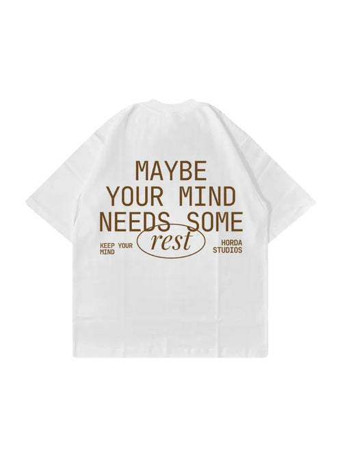 T-Shirt Bianca Rest Boxy Fit 100% Cotone