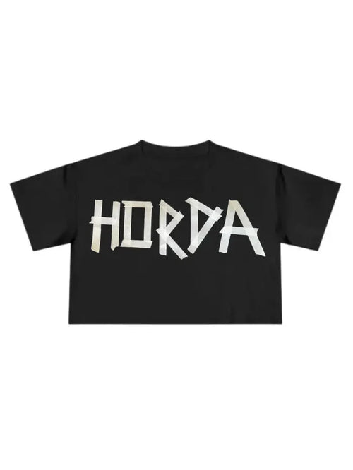 T-Shirt Donna Cropped Fit Nera Scotch | 100% Cotone Horda Brand Streetwear