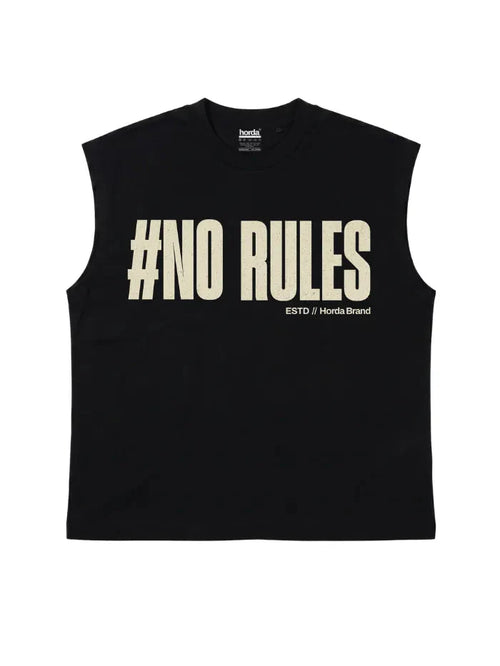 T-Shirt Nera 220gr Oversize Cotone Made in Italy No Rules Horda Brand