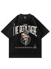 T-Shirt nera 220gr Oversize Cotone Made in Italy - Astro