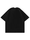T-Shirt nera 220gr Oversize Cotone Made in Italy - Astro