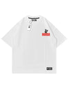 T-shirt Bianca 100% Cotone Boxy Fit Horda X3 women's t shirts & man Horda Brand Streetwear fucisa fronte
