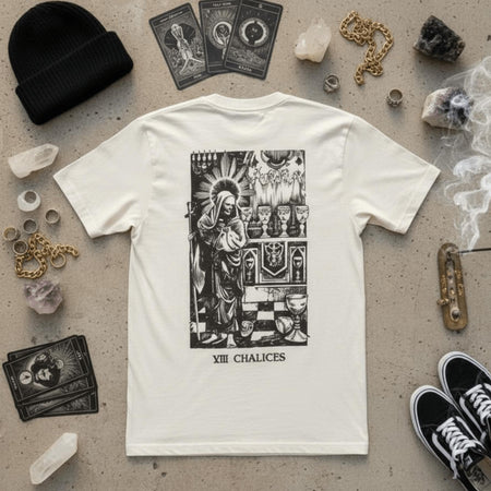 T-shirt Ghettoblaster Tarot Chalices off white