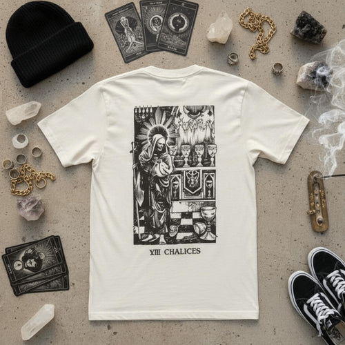 T-shirt Ghettoblaster Tarot Chalices off white
