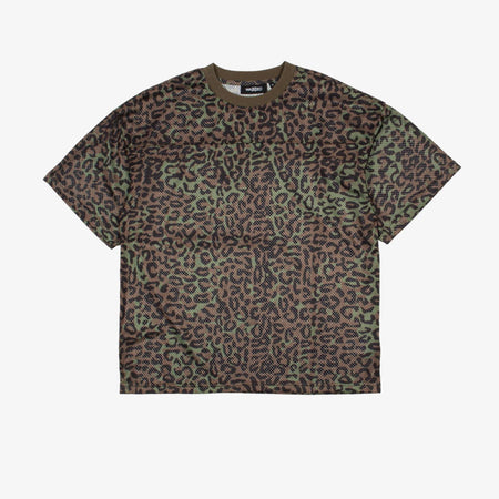 T-shirt Wasted Paris Boxy Cheetah Mesh khaki
