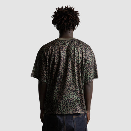 T-shirt Wasted Paris Boxy Cheetah Mesh khaki