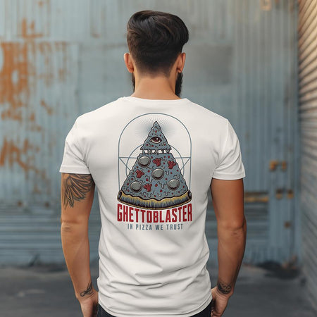 T-shirt unisex Ghettoblaster Pizza off white