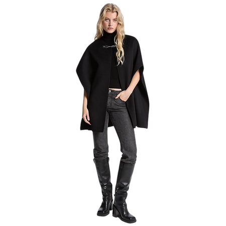 MICHAEL KORS cappotti donna michael kors - double - faced wool cape - nero da donna