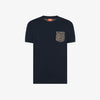 T-shirt uomo Sun68 blu navy con taschino grafico in cotone