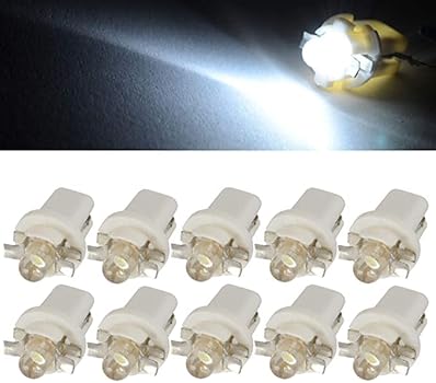 Lotto 10 Luci Lampadine Led T5 B8.5D Lampadine Luci BIANCO FREDDO Auto Cruscotto Strumenti Quadro